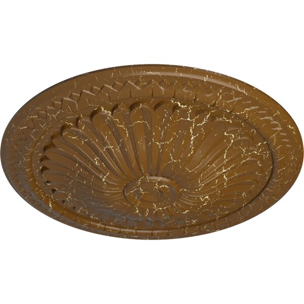 Alexa Ceiling Medallion (Fits Canopies Up To 3), Hand-Painted Smokey Topaz Crackle, 15OD X 1 3/4P